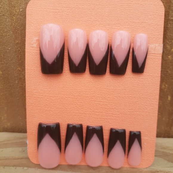 Black French Square Press on Nails - Picture 6 of 6